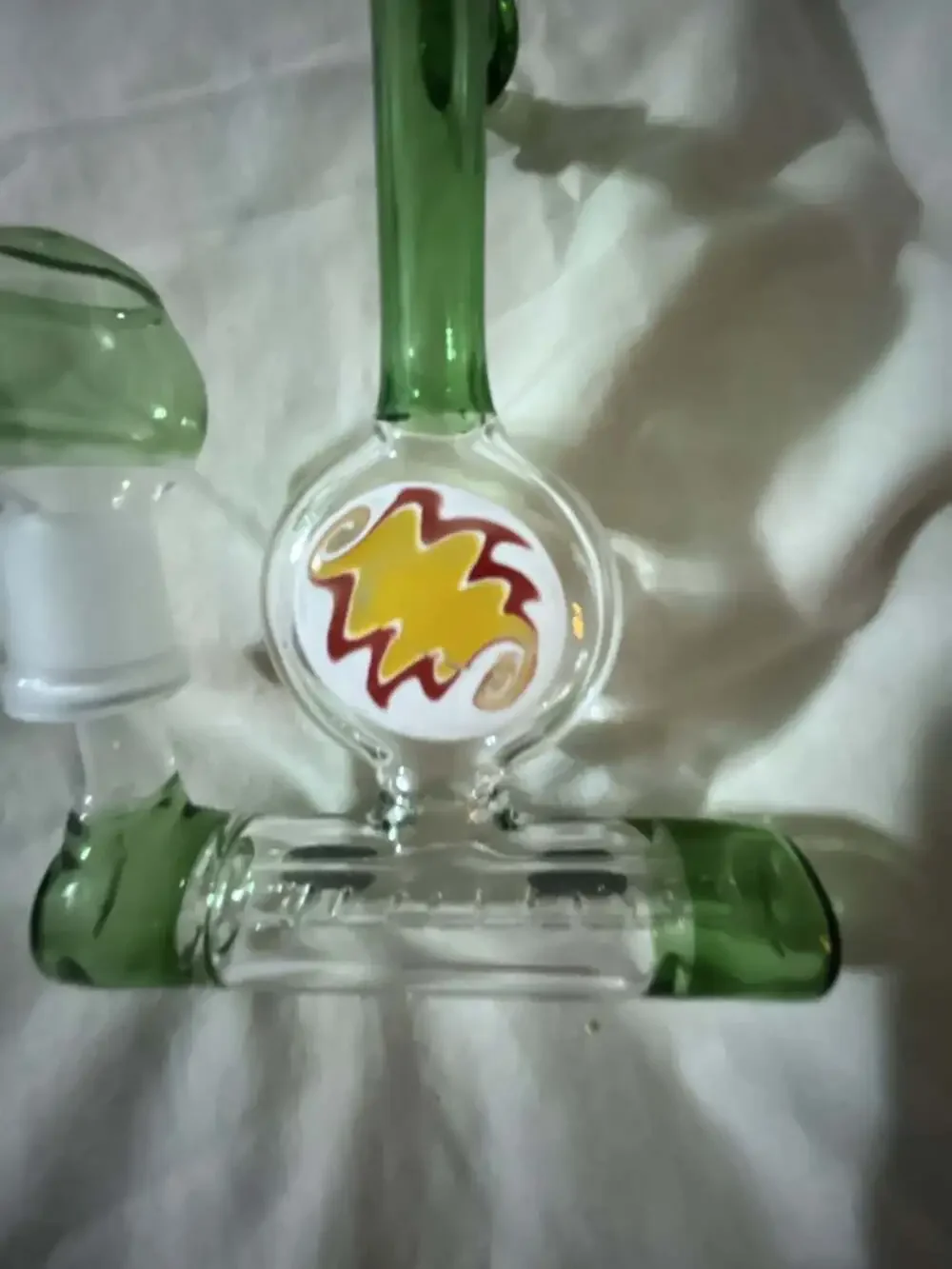 Green and Clear Glass Water Piece
